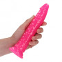 Realistic phallus with suction cup Slim Dildo Suction Cup GitD 20 cm Neon Pink