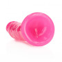 Fallo realistico con ventosa Slim Dildo Suction Cup GitD 20 cm Neon Pink