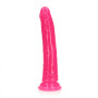 Fallo realistico vaginale anale Slim Dildo Suction Cup GitD 22,5 cm Neon Pink