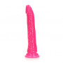 Fallo realistico vaginale anale Slim Dildo Suction Cup GitD 22,5 cm Neon Pink