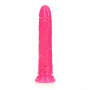 Fallo realistico vaginale anale Slim Dildo Suction Cup GitD 22,5 cm Neon Pink