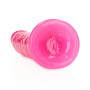 Fallo realistico vaginale anale Slim Dildo Suction Cup GitD 22,5 cm Neon Pink