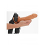 Vibrating Hollow Strap-on No Balls Wearable Cable Vibrator - 10'' / 24,5 cm - Tan