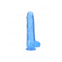 Blue Fake Penis with Suction Cup Realistic Dildo With Balls - 25.4 cm