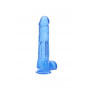 Blue Fake Penis with Suction Cup Realistic Dildo With Balls - 25.4 cm