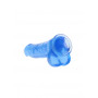 Blue Fake Penis with Suction Cup Realistic Dildo With Balls - 25.4 cm