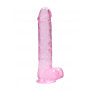 Pink Fake Penis with Suction Cup Realistic Dildo With Balls - 25.4 cm