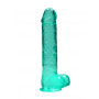 Fake Turquoise Penis with Suction Cup Realistic Dildo With Balls - 25.4 cm