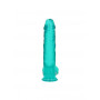 Fake Turquoise Penis with Suction Cup Realistic Dildo With Balls - 25.4 cm