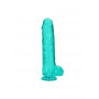Fake Turquoise Penis with Suction Cup Realistic Dildo With Balls - 25.4 cm