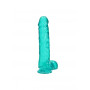 Fake Turquoise Penis with Suction Cup Realistic Dildo With Balls - 25.4 cm