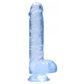 Fake blue penis with suction cup Realistic Dildo with Balls 15 cm
