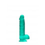 Fake turquoise penis with suction cup Realistic Dildo with Balls 15 cm