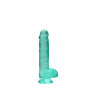 Fake turquoise penis with suction cup Realistic Dildo with Balls 15 cm