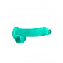 Fake turquoise penis with suction cup Realistic Dildo with Balls 15 cm