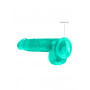 Fake turquoise penis with suction cup Realistic Dildo with Balls 15 cm