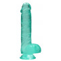 Fake turquoise penis with suction cup Realistic Dildo with Balls 15 cm