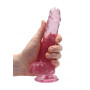 Pene finto con ventosa rosa Realistic Dildo with Balls 17 cm