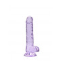 Pene finto con ventosa viola Realistic Dildo with Balls 17 cm