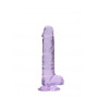 Pene finto con ventosa viola Realistic Dildo with Balls 17 cm