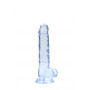 Pene finto con ventosa blu Realistic Dildo with Balls 17 cm