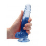 Pene finto con ventosa blu Realistic Dildo with Balls 17 cm