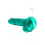 Fake penis with turquoise suction cup Realistic Dildo with Balls 17 cm