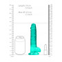Fake penis with turquoise suction cup Realistic Dildo with Balls 17 cm