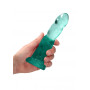 Turquoise Dildo with suction cup Non Realistic Dildo Suction Cup -17 cm