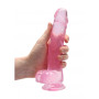 Pene finto rosa con ventosa Realistic Dildo with Balls 19 cm