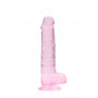 Pene finto rosa con ventosa Realistic Dildo with Balls 19 cm