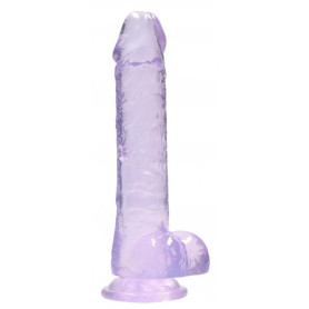 Pene finto viola con ventosa Realistic Dildo with Balls 19 cm