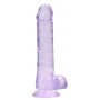 Pene finto viola con ventosa Realistic Dildo with Balls 19 cm