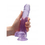 Pene finto viola con ventosa Realistic Dildo with Balls 19 cm