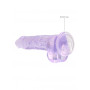 Purple fake penis with suction cup Realistic Dildo with Balls 19 cm