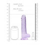 Purple fake penis with suction cup Realistic Dildo with Balls 19 cm