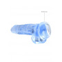 Blue fake penis with suction cup Realistic Dildo with Balls 19 cm