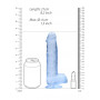 Blue fake penis with suction cup Realistic Dildo with Balls 19 cm