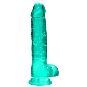 Pene finto turchese con ventosa Realistic Dildo with Balls 19 cm