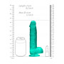 Turquoise Fake Penis with Suction Cup Realistic Dildo with Balls 19 cm