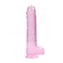 Pink fake penis with suction cup Realistic Dildo with Balls 22 cm