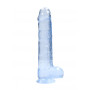 Blue fake penis with suction cup Realistic Dildo with Balls 22 cm