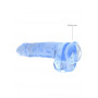 Blue fake penis with suction cup Realistic Dildo with Balls 22 cm