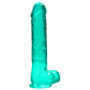 Pene finto turchese con ventosa Realistic Dildo with Balls 22 cm