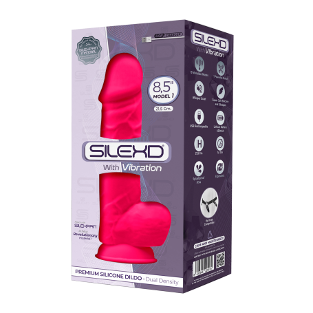 Realistic vibrator with suction cup Model 1 21.5 cm pink