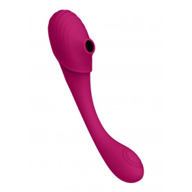 Vaginal vibrator Double Ended Pulse Wave Air-Wave Bendable Vibrator Pink