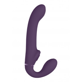 Vaginal anal strap-on vibrator Dual Pulse-Wave & Airwave Strapless Strapon Purple
