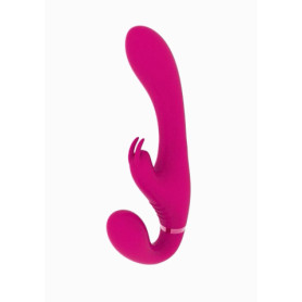 Strapless vibrating rabbit dildo Suki- Pink