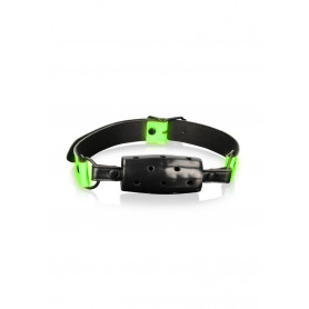 Bite Cylinder Gag - Glow in the Dark - Neon Green/Black