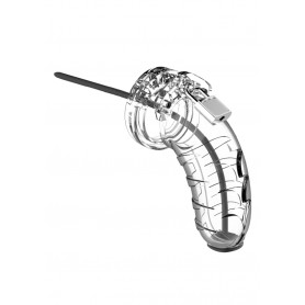 Chastity Cage with Urethral Dilator-Model 16- Cock Cage - Transparent